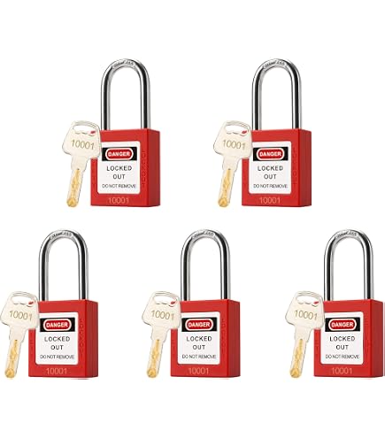 Master Lock 410RED Government Safety Lockout Padlock, Zenex, 1 1/2